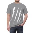 thumbnail image 5 of Effete Feline Claw Marks Scratch Unisex Cut & Sew Tee (AOP), 5 of 7