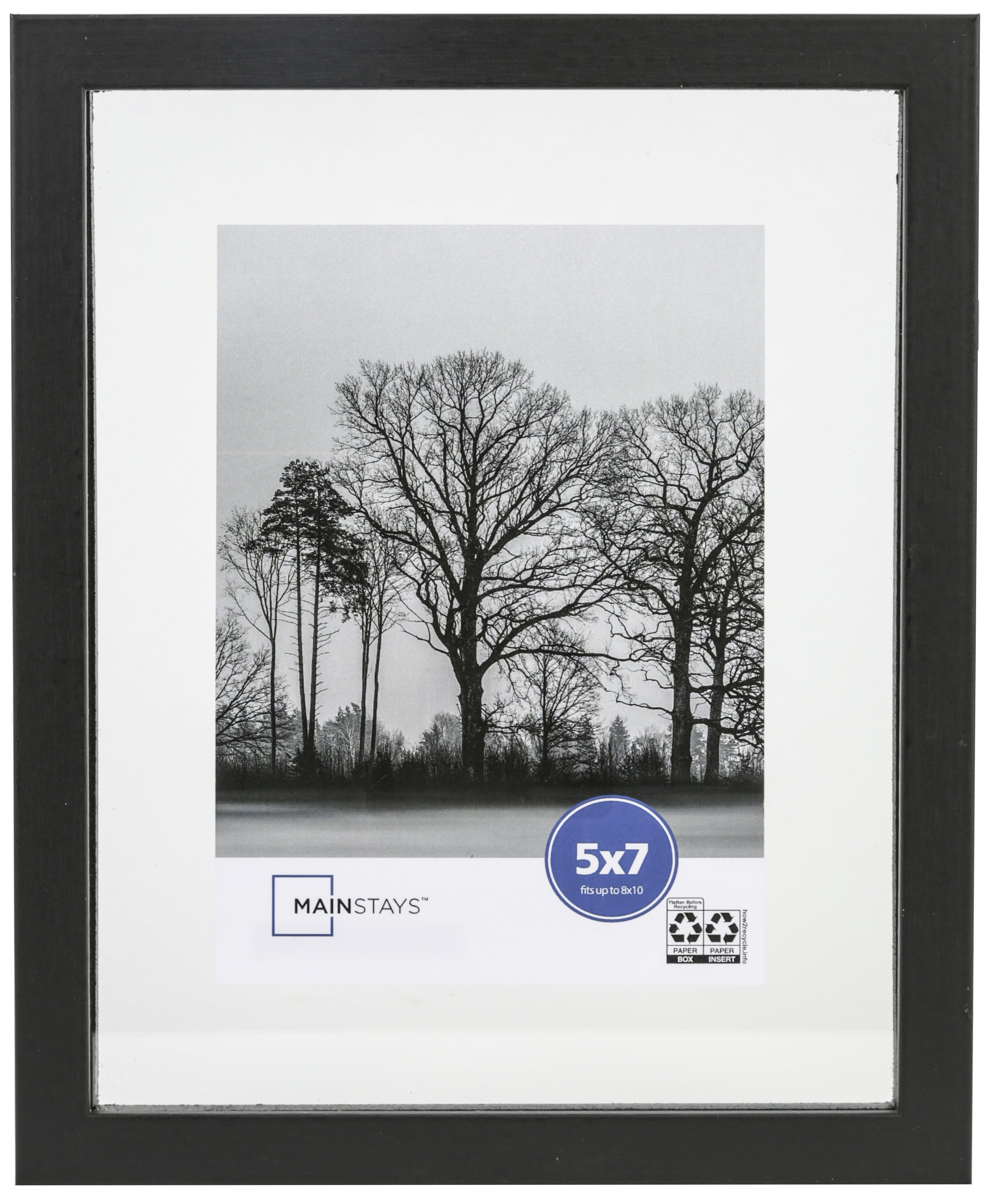 (2 pack) Mainstays – 5x7 Picture Frame – Black Float Frame Linear Program Tabletop Photo Frame