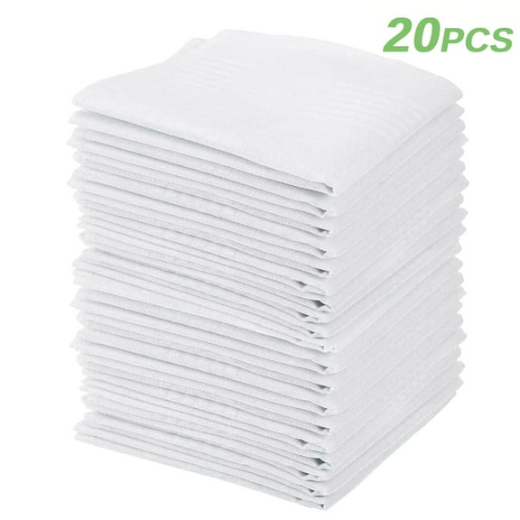 Lingsida 20/12/9pcs Handkerchiefs, Soft Hankies for Men Women, Classic Pocket Squares, 15x15"