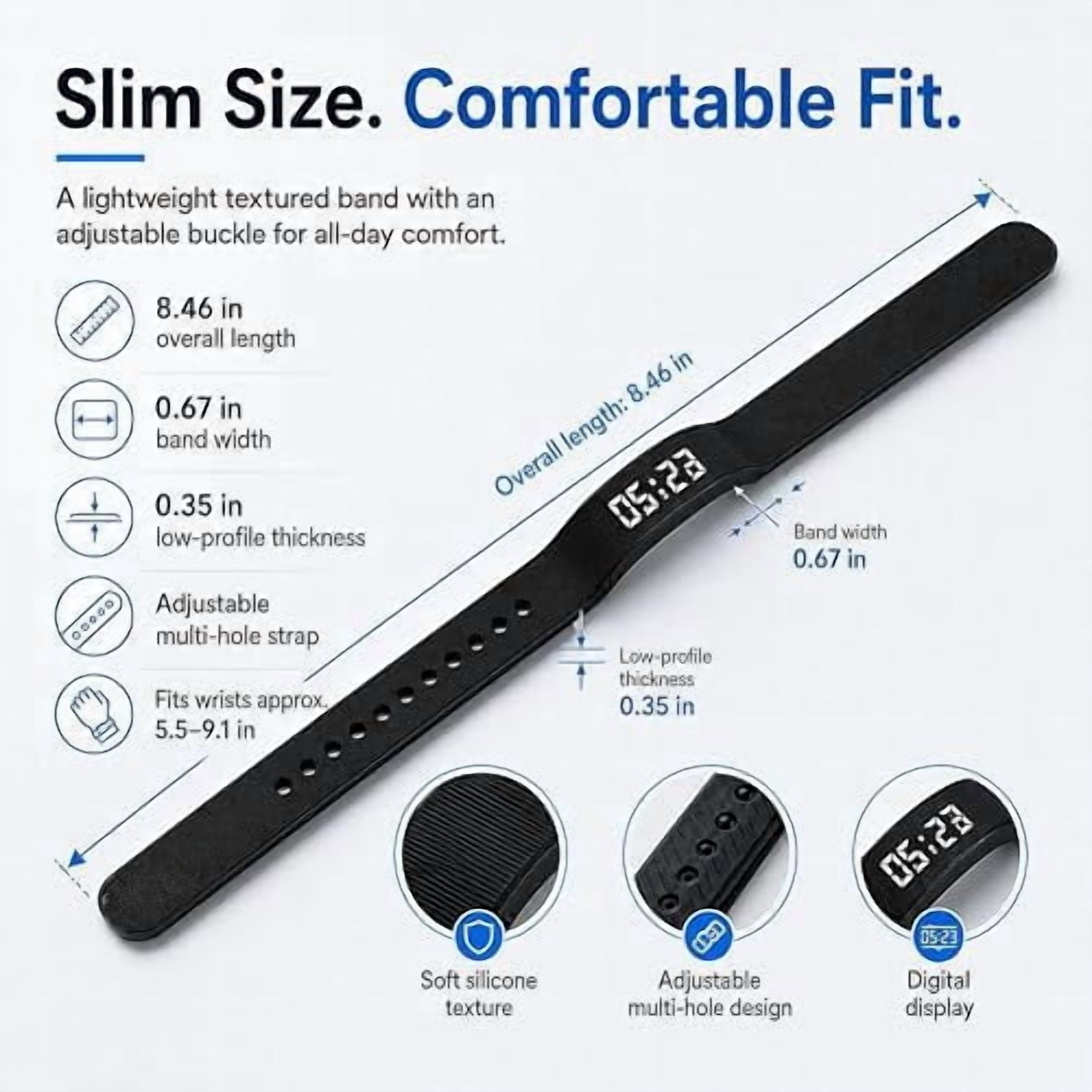Auralis Wake Band, Vibrating Alarm Clock Wristband for Heavy Sleepers, Silent Vibration Watch for Deaf & Hard of Hearing, Smart Wake Up Band for Deep Sleepers Adults, Won't Disturb Partner