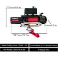 thumbnail image 3 of Kojooin 10000Lbs Electric Winch 85Ft Synthetic Rope with Wireless Remote Control, 12v Towing Winch IP67 Waterproof Automobile Winch for Trailer, Truck, 3 of 6