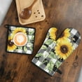thumbnail image 5 of Sunflowers with Bee on Buffalo Background Kitchen Oven Mitt and Pot Holder Sets 2 Pcs for Baking, Cooking and Grilling, Heat Resistant Up To 392 °F, 5 of 7