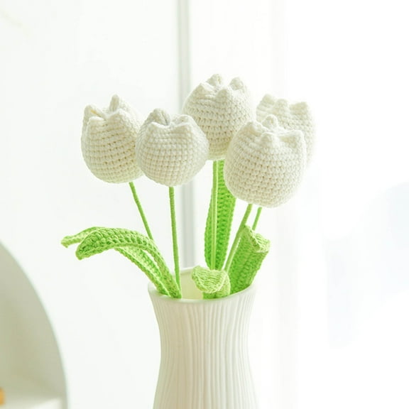 Nilvkv Knitted Bouquet Fake Artificial Flowers Bouquet for Home Office Party Wedding Decoration Birthday Gift, Home Decor