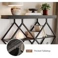 thumbnail image 4 of Industrial 3-Tier Entryway Table with Diamond-Shaped Metal Frame - Console Sofa Table with Open Shelves for Hallway & Foyer, 4 of 6