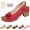 Red,5.5, variant on Buckled Square Heel Sandals for Women Dressy, Womens Low Slingback Peep Toe Chunky Heeled Dress Sandals Wedge Shoes(Red,11)