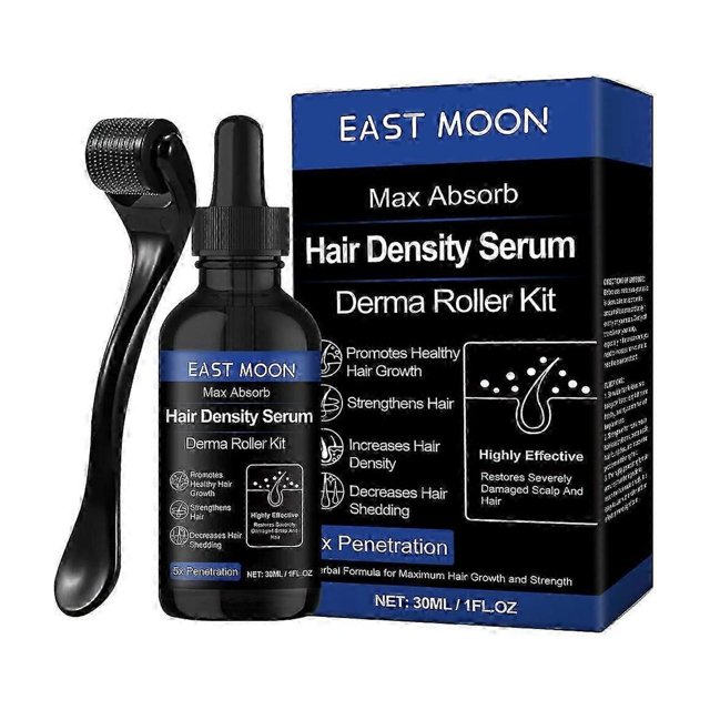 Derma Roller and Hair Growth Serum Kit, Thicken and Strengthen Hair Regrowth, Fight Hair Loss, Strengthen Hair Roots, Moisturizing Nourishing Scalp