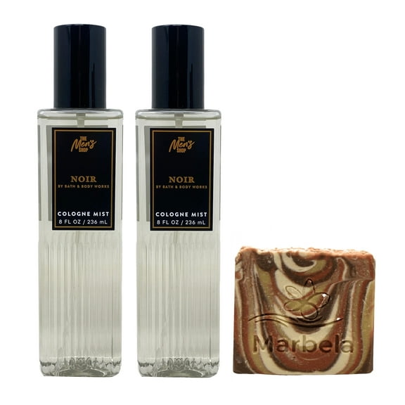 Bath & Body Works The Men's Shop Noir 2 Piece Cologne Mist Set with a Clay Baby Bar Soap - Full Size