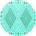 thumbnail image 1 of Ahgly Company Indoor Round Southwestern Turquoise Blue Country Area Rugs, 7' Round, 1 of 4