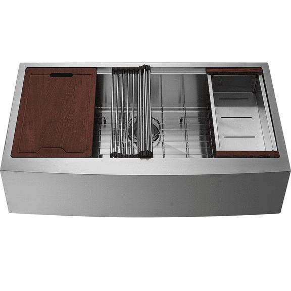Farmhouse Kitchen Sink 33 Inch, 304 Stainless Steel Drop-In Sink