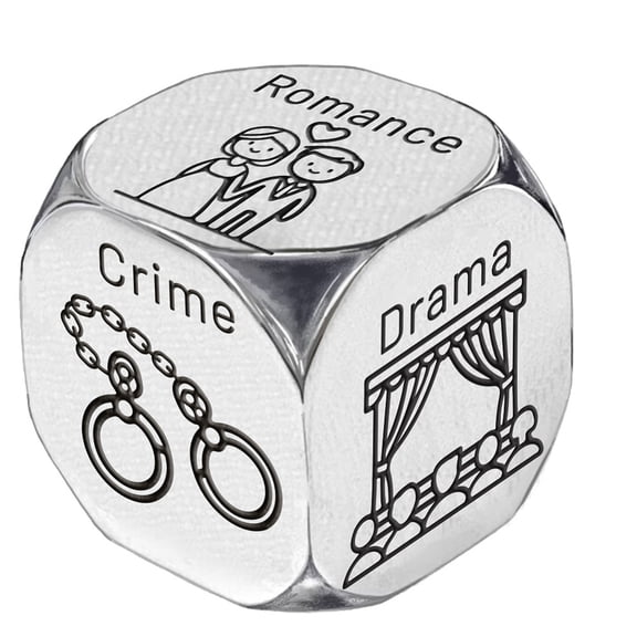 201 Stainless Steel Dice for Boyfriend Girlfriend Date Night Gift with Pull-out Box Stainless Steel Color Playing Theme 16x16x16mm