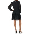 thumbnail image 1 of Tommy Hilfiger Robe à Manches Longues en Chiffon à Col à Volants pour Femme, Noire, 4, 1 of 1