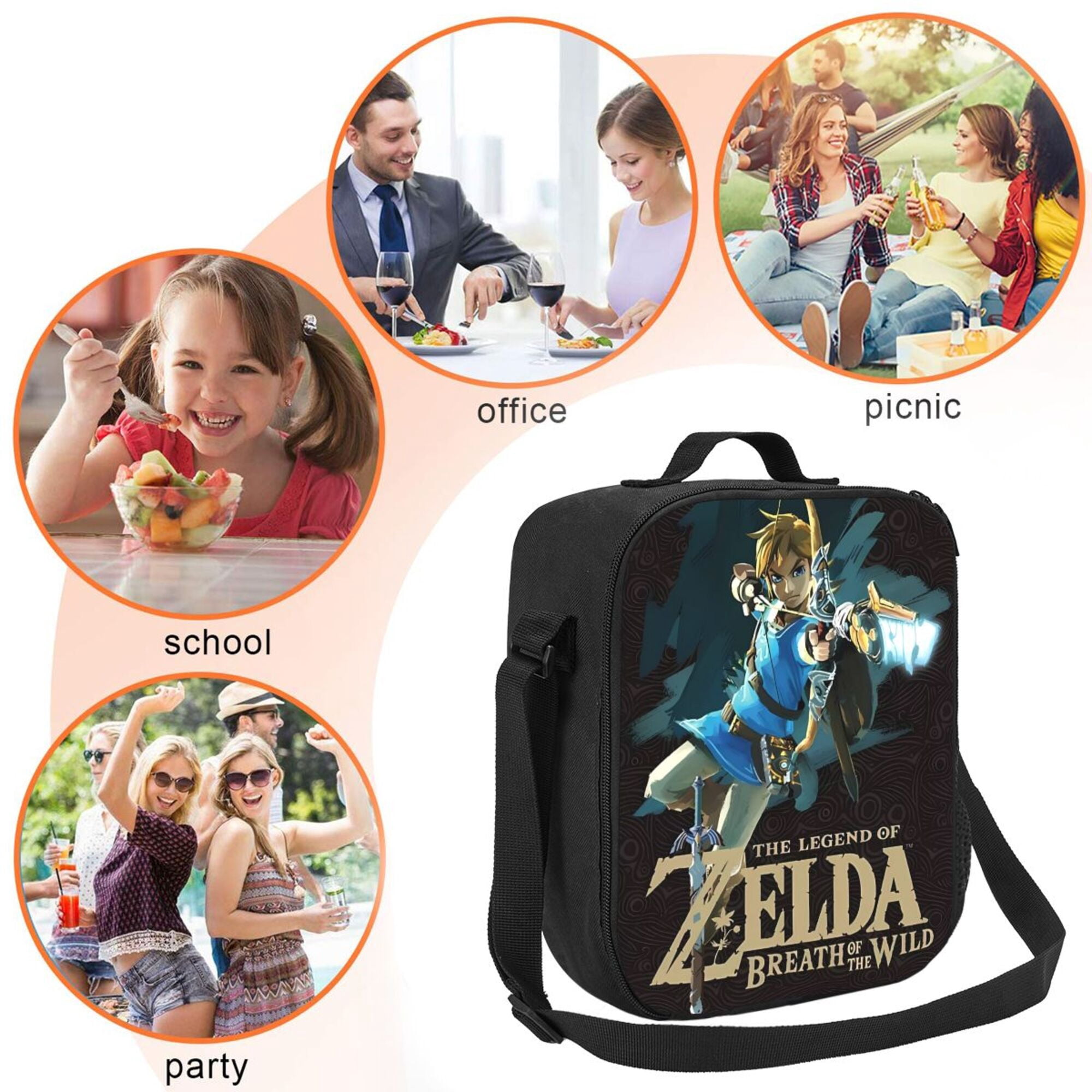 The Legend Of Zelda Lunch Bag Lunch Box Lightweight Durable Lunch Tote Bag Portable Reusable Lunch Box Tote For Work Sport Picnic Camping