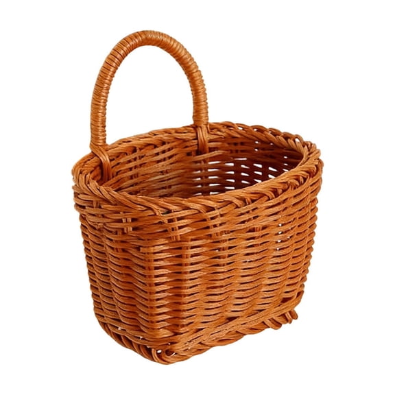 JHyouerji Wicker Hanging Basket for Organizing Front Door Mail Flowers Woven Wall Baskets for Storage Garden Farmhouse decor