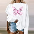 thumbnail image 2 of Luxalzxs Crewneck Sweatshirt Women Pink Ribbon Breast Cancer Awareness Sweatshirt Fall Winter Casual Long Sleeve Butterfly Print Inspirational Pullover Tops, 2 of 5