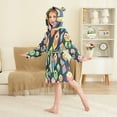 thumbnail image 4 of FORMRS Niños Bathrobe Unisex Hooded Robe Soft Plush Pajamas Sleepwear, Size 7-9T, Green Cubes, 4 of 7