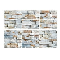 SELIVO 12 Sheet Peel and Stick Backsplash for Kitchen Marble Self Adhesive Wall Tiles Waterproof 3D Stone Back Splashes Peel and Stick for Bathroom Kitchen Camper Shower Furniture 4"x8"