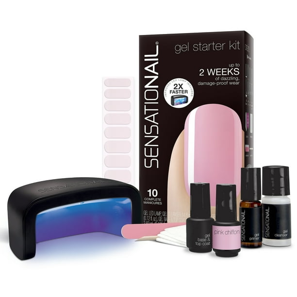 Sensationail Gel Nail Polish Kit (Pink), Pink Chiffon, 0.25 fl oz