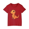 thumbnail image 3 of RXIRUCGD T-shirt en Coton pour Enfants Garçons Filles Mode Mignon Col Rond Imprimé Tee Manches Courtes (Rouge, Taille : 4 Ans), 3 of 5