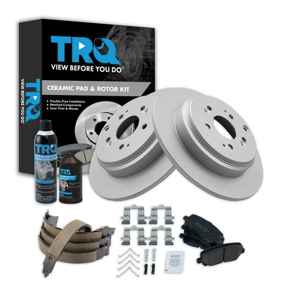 TRQ Rear Brake Pad & Rotor Kit BKA35058 Fits Select 2007-2013 Acura MDX , 2009-2015 Honda Pilot , 2010-2013 Acura ZDX