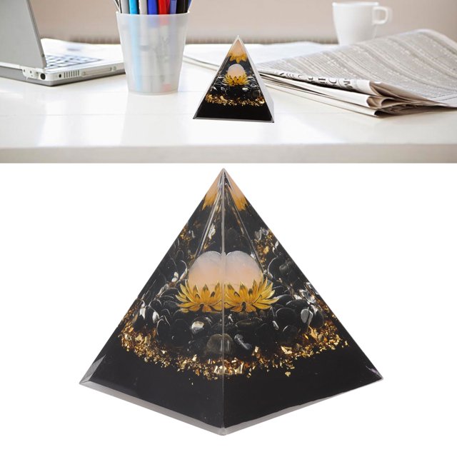 Pirámide de Chakra, emparejamento armonioso Pyramid de Cristal exquisito Adornos de Artesanía para el Hogar Saldos de la Energía del Cuerpo Inspirador para escritorio de
