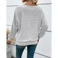 thumbnail image 6 of Cogild Ribbed Knit Pullover Striped Sweaters for Womens Lightweight Shirts for Ladies Long Sleeves Crewneck Design Cozy Oversized Tops, 6 of 7