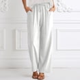thumbnail image 6 of Palazzo Pants for Women 2026 Spring Elastic Waist Wide Straight Leg Loose Flowy Casual Work Pants Slacks with Pockets, 6 of 7