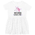 thumbnail image 3 of Inktastic My Oma Loves Me Girl Unicorn Girls Toddler Dress, 3 of 5