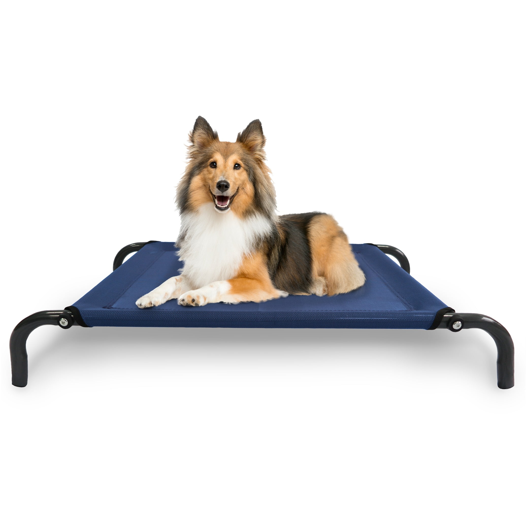 FurHaven Pet Cot Bed Elevated Cot Pet Bed for Dogs & Cats, Deep Blue