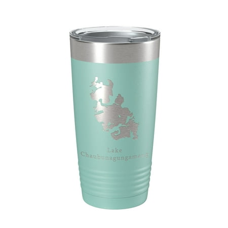 

Lake Chaubunagungamaug Map Tumbler Travel Mug Insulated Laser Engraved Coffee Cup Massachusetts 20 oz Teal