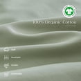 thumbnail image 2 of Simple&Opulence 100% Organic Cotton Bed Sheet Set Elegant Shabby Chic Bedding (1 Flat Sheet, 1 Fitted Sheet and 2 Ruffled Pillowcases) with Charming Feminine Long Ruffle Trim - Sage Green, King, 2 of 7