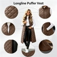thumbnail image 6 of Taqqpue Women's Long Puffer Vest Hoodless Full Zip Sleeveless Casual Jacket with Pockets Fall Winter Keep Warm Daily Outerwear Lightweight Trendy Street Style Coat with Pockets for Women Size S-XXXL, 6 of 10