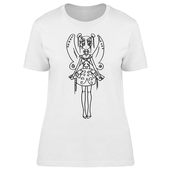 Fairy Anime Girl With Wings T-Shirt Women -Image by Shutterstock, Female x-Large