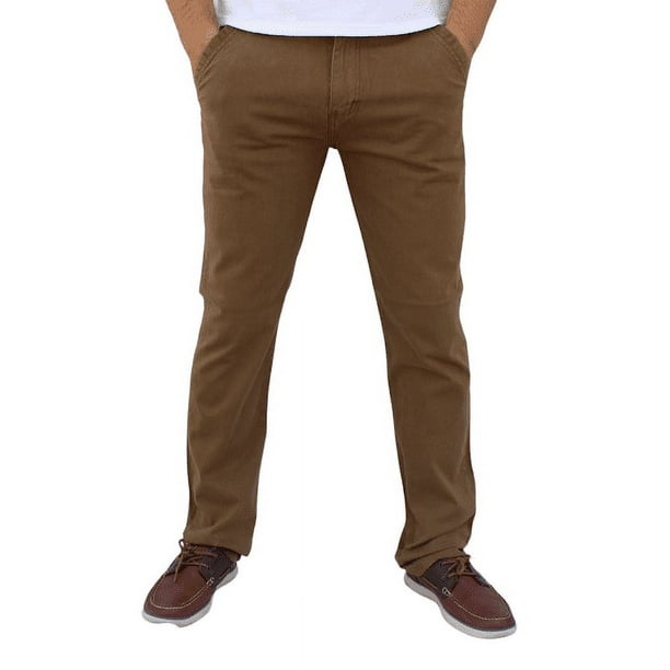 Pantalón de gabardina stretch John Silver Corte recto color caqui oscuro