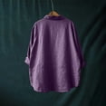 thumbnail image 4 of Mittory Womens 3/4 Length Sleeve Cotton Linen Tops Summer Button Up T Shirts Casual Basic Flowy Comfy Tunics, 4 of 7