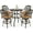 Dark Bronze / Tan, variant on W WARMHOL 5 Pieces Patio Swivel Bar Set, Patio Bar Table and Chairs Set, All-Weather Cast Aluminum Outdoor Swivel Bar Stools of 4 and 35.4" Bar Height Table, High Top Bistro Set for Deck, Garden