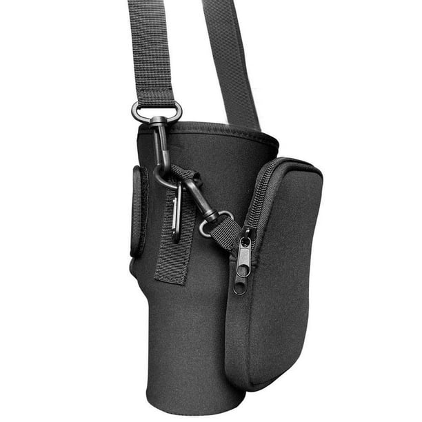 YUANOU Water Bottle Carrier Bag Neoprene Portable Insulated Water Bottle Case(Black with side