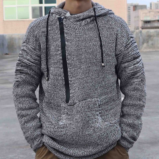 Weiqiqre Men's Sweaters , Men Winter Fashion Fallow Pullover Jacket Long Sleeve Hooded Brocade Sweater