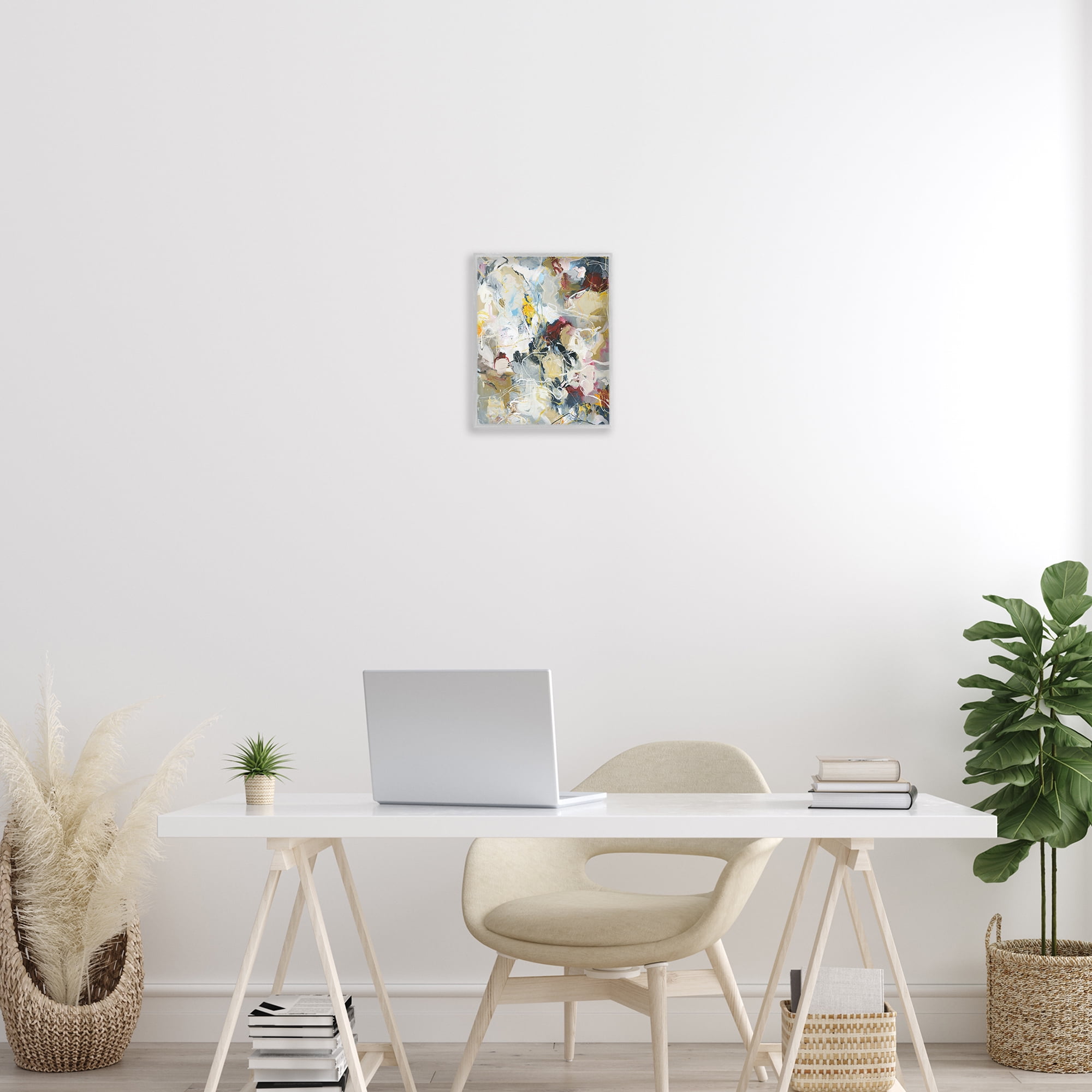 Energetic Frequency Abstract Gray Framed Giclee Art, design by Design Fabrikken