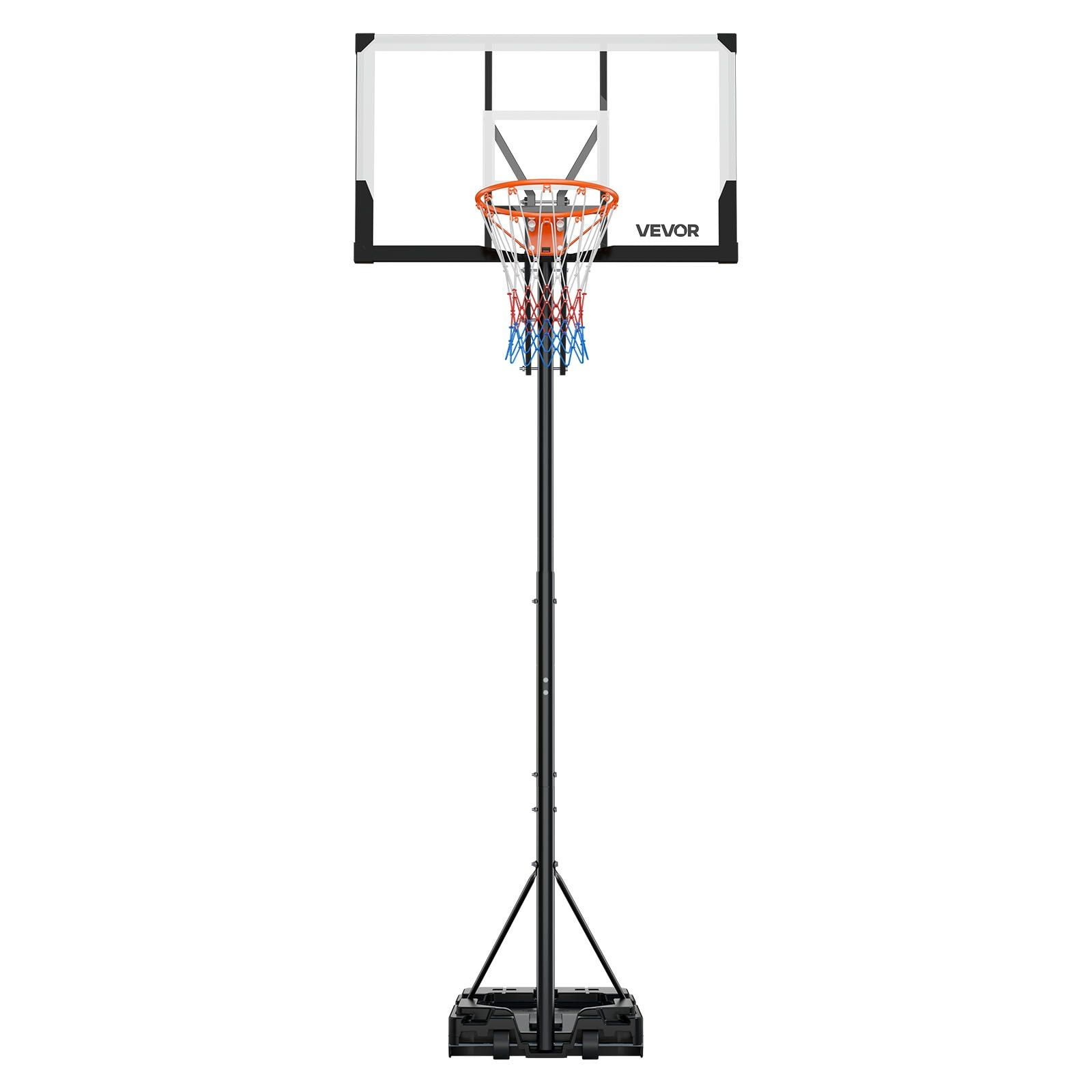 5.25-10 Ft Adjustable Portable Basketball Hoop with 48" Backboard & Wheels for All Ages