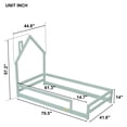 thumbnail image 4 of ARCTICSCORPION Montessori Kids Twin Size House-Shaped Headboard Wood Standard Beds, Light Green, 4 of 7