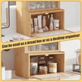 thumbnail image 4 of Double Layer Bamboo Bread Box for Kitchen Counter,Bread Holder,Countertop Bread Storage with Window, 4 of 7
