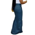 thumbnail image 2 of XXXITICAT Women's Button Down Denim Ruffle Maxi Dress Elegant Long Fishtail Jeans Blue Skirt(ZQ,S), 2 of 4