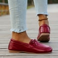 thumbnail image 5 of Rokment Bowknot Ballet Flat Dress Shoes for Women Bride Wedding Stylish Casual Bow Leather Low Heel Slip on Walking Loafers Spring Fall Red Size 8, 5 of 8