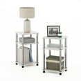 thumbnail image 6 of Furinno Just 3-Tier Turn-N-Tube End Table, 2-Pack, White Oak/Chrome, 6 of 7