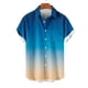 thumbnail image 2 of Camisas de Manga Corta de Botón para Hombre, Blusa de Moda Casual de Impresión de Gradiente de Cuello de Vuelta Hecha de 95% Poliéster 5% Spandex para el Verano, Camisas de Verano para Hombre, 2 of 4