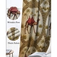 thumbnail image 3 of Brown Desert Camels Blackout Curtains for Bedroom Living Room Darkening Curtains 84 Inch Length 2 Panels Set Tropical Date Coconut Trees Cords Leaves Window Curtain Window Treatment Drapes 52"x84", 3 of 9