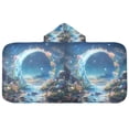 thumbnail image 5 of Yayeee Kids Hooded Towel with Hand Pockets Beach Soft Absorbent Bath Wrap 50 x 23.5 inch, Floral Moon, 5 of 5