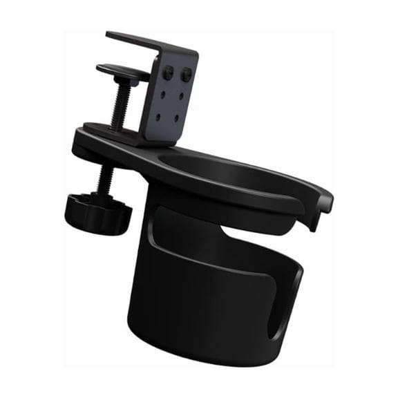 Adjustable Desk Cup Holder Spill Proof Rotating Drink Bottle Holder Stand with Clamp for Home Office and Gaming Table