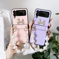 thumbnail image 2 of Étui Compatible avec Samsung Galaxy Z Flip 4, Housse de Protection en Cuir Pu Tout Compris avec Chaîne de Perles, 2 of 4