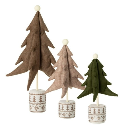 12.5"H, 15"H and 20"H Sullivans Fun Fabric Christmas Tree - Set of 3, Christmas Decor, Multicolored